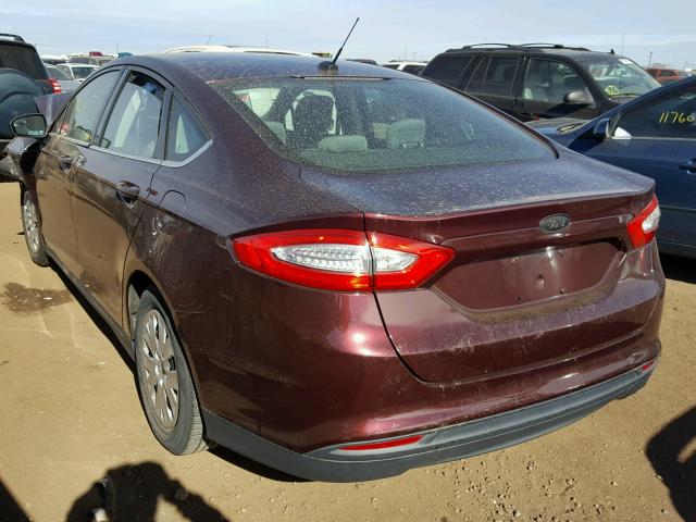 3FA6P0G77DR107227 - 2013 FORD FUSION S MAROON photo 3