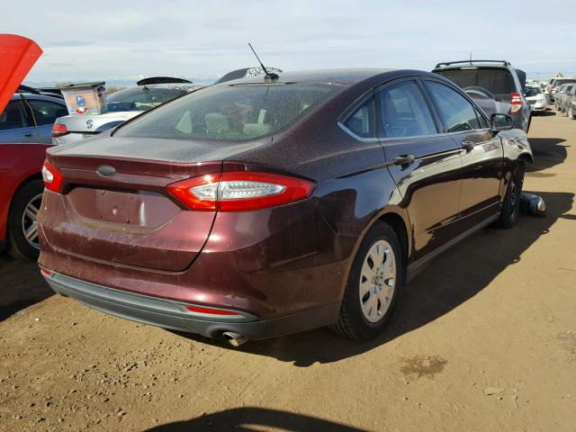 3FA6P0G77DR107227 - 2013 FORD FUSION S MAROON photo 4