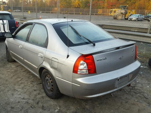 KNAFB161645141297 - 2004 KIA SPECTRA GS SILVER photo 3