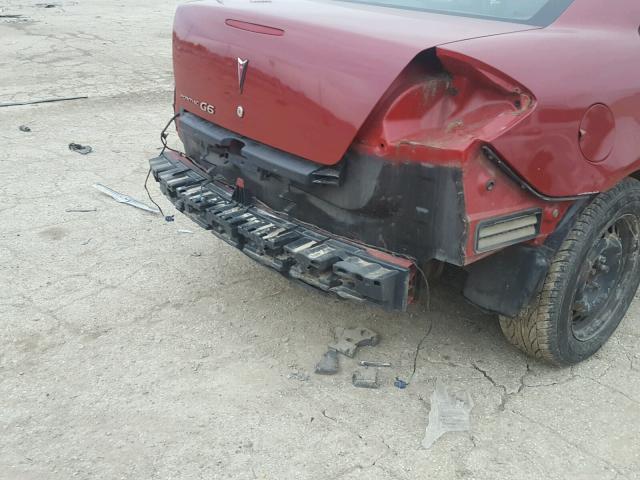 1G2ZF58B274151762 - 2007 PONTIAC G6 RED photo 9