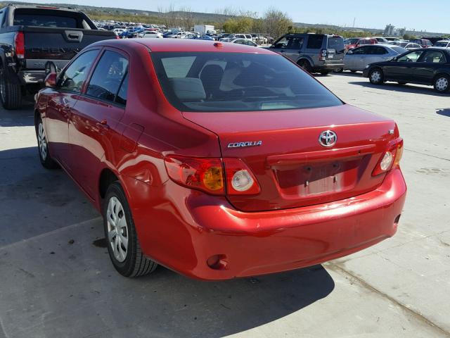 1NXBU40E99Z095935 - 2009 TOYOTA COROLLA BA MAROON photo 3