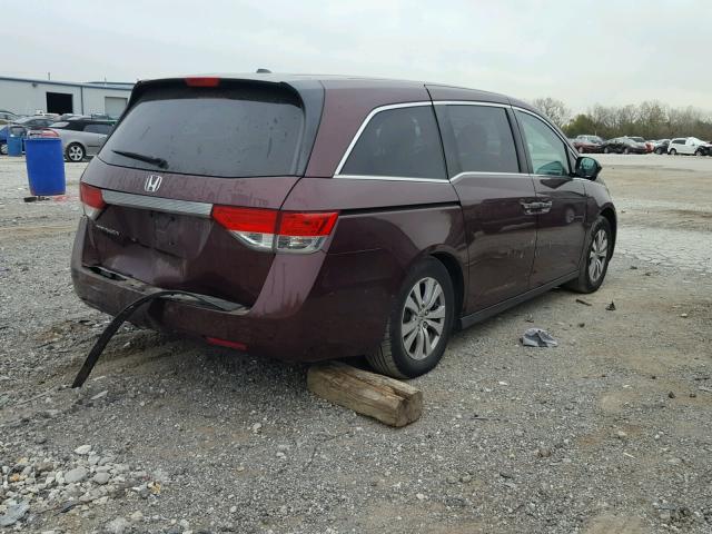 5FNRL5H64EB137309 - 2014 HONDA ODYSSEY EX MAROON photo 4