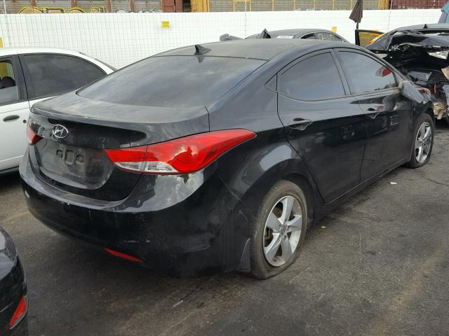 5NPDH4AE8DH378801 - 2013 HYUNDAI ELANTRA GL BLACK photo 4