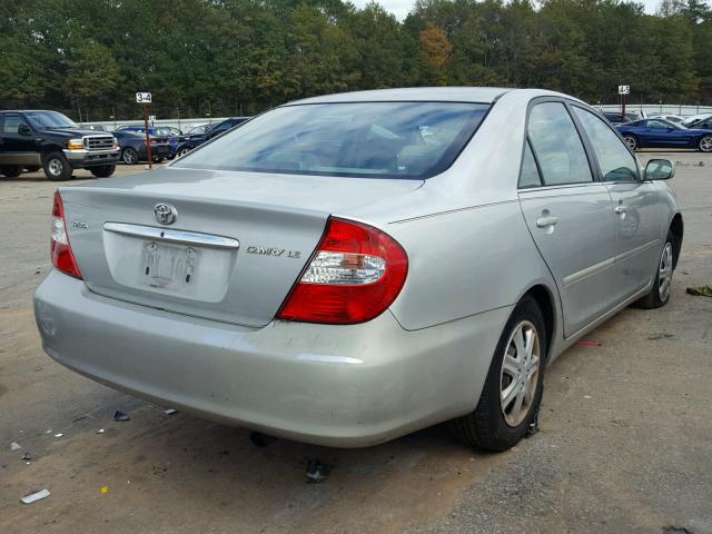 4T1BE32KX2U013128 - 2002 TOYOTA CAMRY LE SILVER photo 4