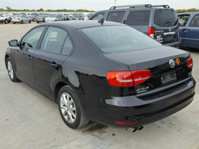 3VWD17AJ3FM270342 - 2015 VOLKSWAGEN JETTA SE BLACK photo 3