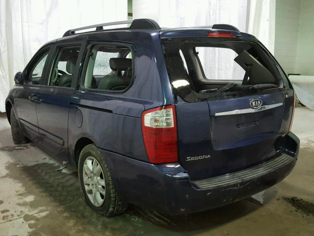 KNDMB233986238094 - 2008 KIA SEDONA EX BLUE photo 3