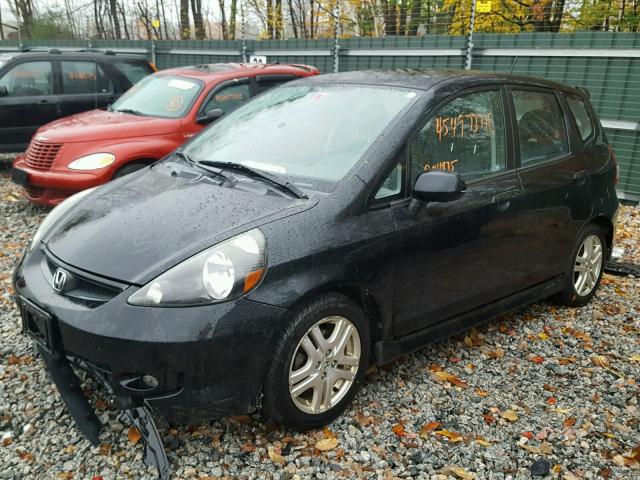 JHMGD38697S034612 - 2007 HONDA FIT BLACK photo 2