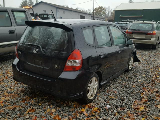 JHMGD38697S034612 - 2007 HONDA FIT BLACK photo 4