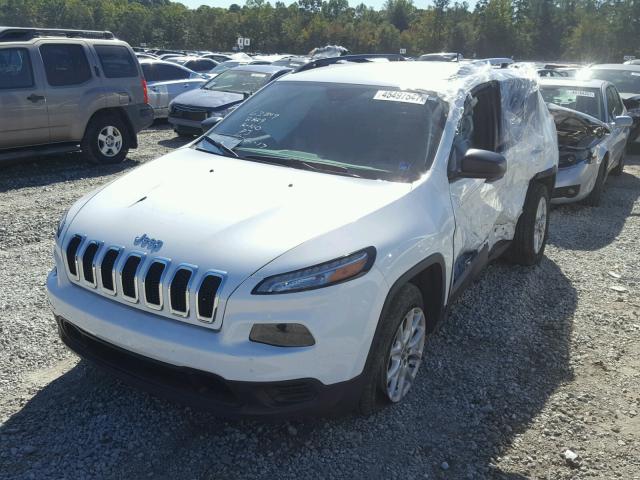 1C4PJLAB2GW302829 - 2016 JEEP CHEROKEE S WHITE photo 2