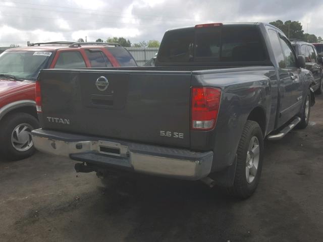 1N6AA06AX7N236263 - 2007 NISSAN TITAN XE GRAY photo 4