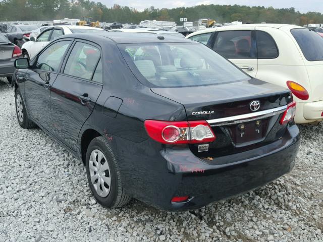 2T1BU4EE7BC658433 - 2011 TOYOTA COROLLA BA BLACK photo 3