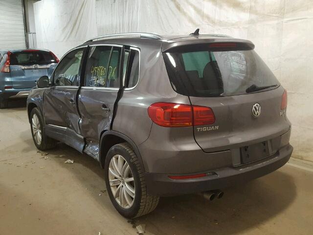 WVGBV7AX6FW558841 - 2015 VOLKSWAGEN TIGUAN S CHARCOAL photo 3