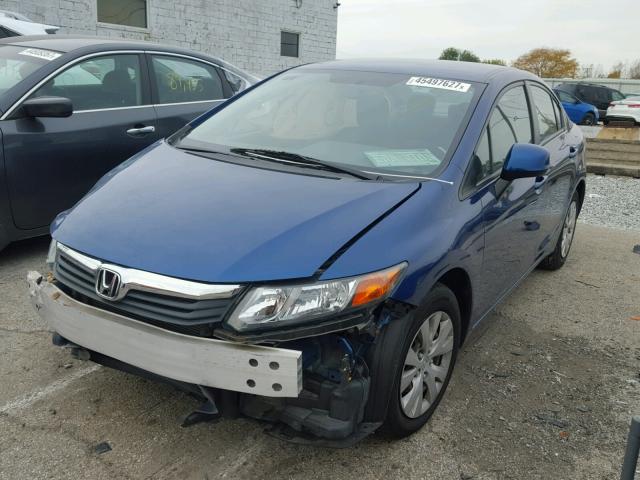 19XFB2F56CE019084 - 2012 HONDA CIVIC LX BLUE photo 2