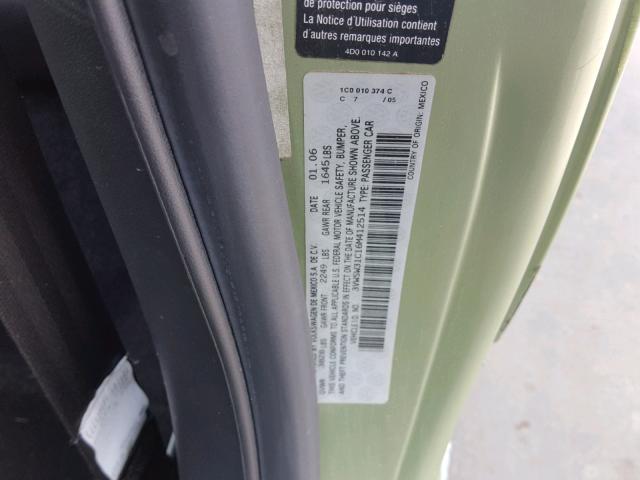 3VWSW31C16M412514 - 2006 VOLKSWAGEN NEW BEETLE 绿色 照片 10