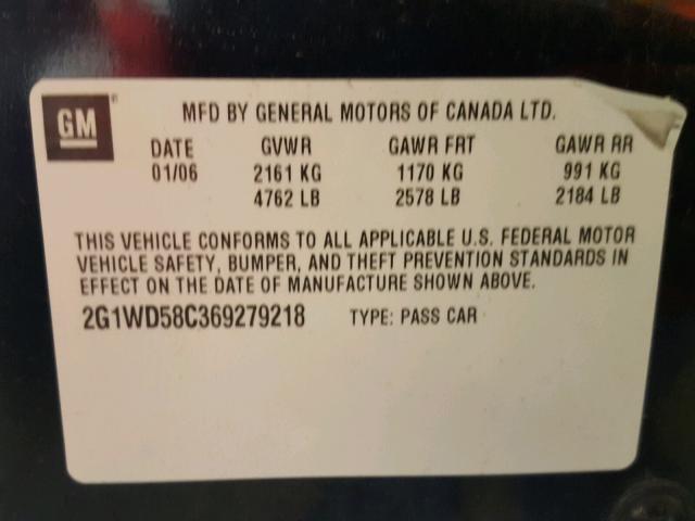 2G1WD58C369279218 - 2006 CHEVROLET IMPALA SUP 黑色 照片 10