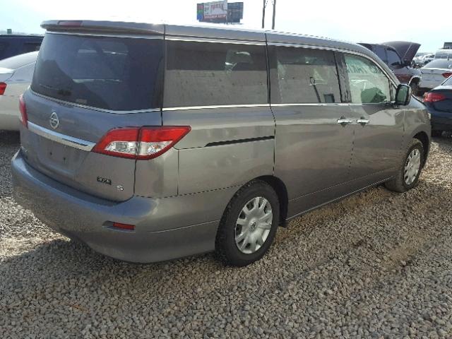 JN8AE2KP2C9032206 - 2012 NISSAN QUEST SILVER photo 4