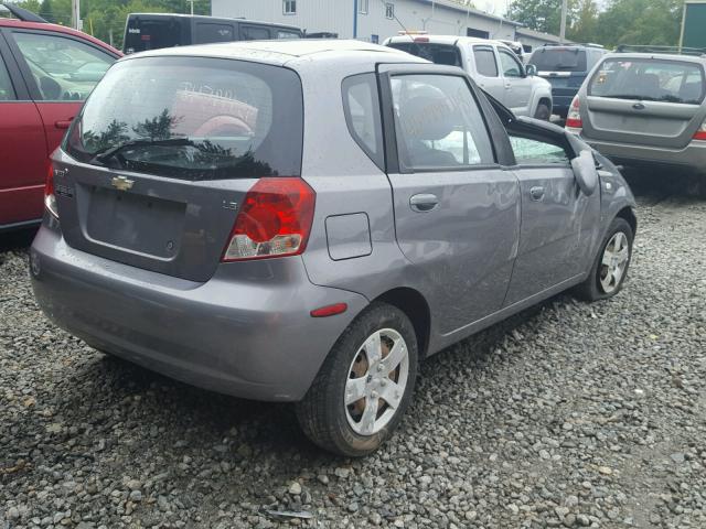 KL1TD66687B789746 - 2007 CHEVROLET AVEO BASE Szary zdjęcie 4