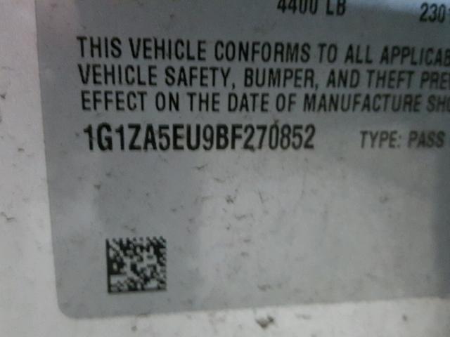 1G1ZA5EU9BF270852 - 2011 CHEVROLET MALIBU LS 银色 照片 10