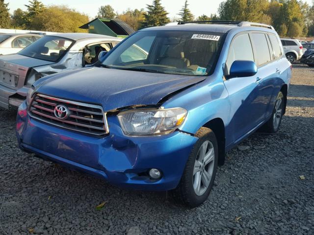 JTEES43A682023502 - 2008 TOYOTA HIGHLANDER BLUE photo 2