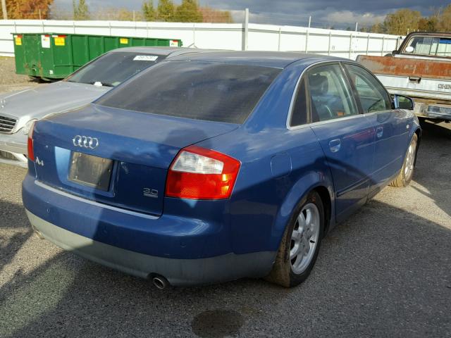 WAULT68E92A226457 - 2002 AUDI A4 BLUE photo 4