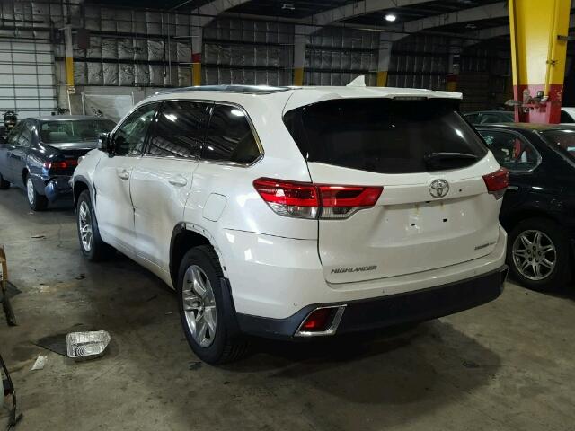 5TDDZRFH8HS444776 - 2017 TOYOTA HIGHLANDER WHITE photo 3