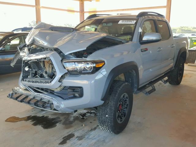 5TFCZ5ANXHX076791 - 2017 TOYOTA TACOMA DOU GRAY photo 2