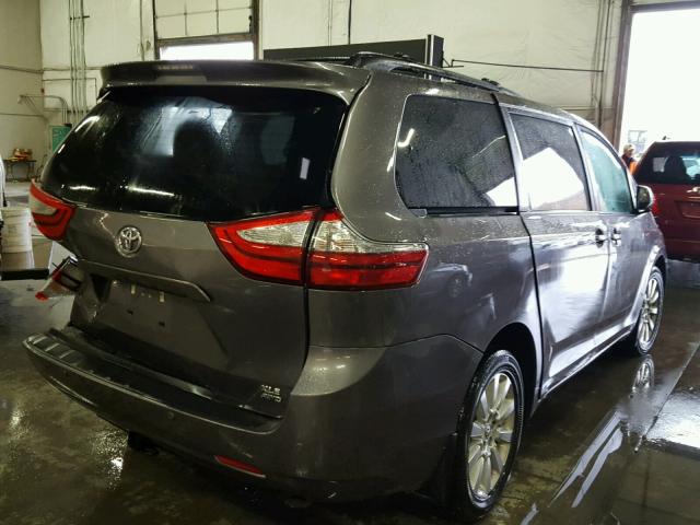 5TDDK3DC5FS119198 - 2015 TOYOTA SIENNA XLE CHARCOAL photo 4