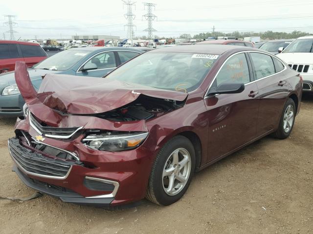 1G1ZB5ST1GF311605 - 2016 CHEVROLET MALIBU LS MAROON photo 2