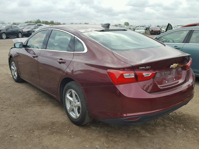 1G1ZB5ST1GF311605 - 2016 CHEVROLET MALIBU LS MAROON photo 3