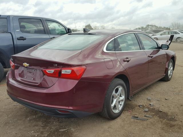 1G1ZB5ST1GF311605 - 2016 CHEVROLET MALIBU LS MAROON photo 4