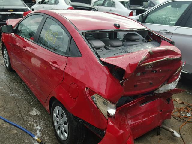 KMHCT4AE0GU136004 - 2016 HYUNDAI ACCENT SE RED photo 3