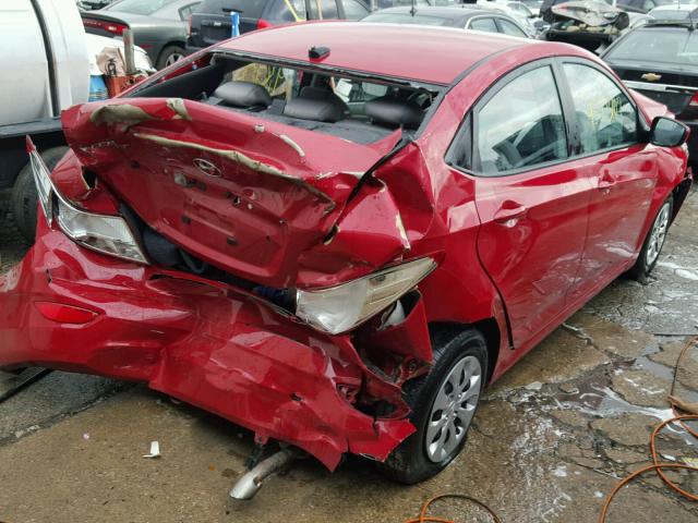 KMHCT4AE0GU136004 - 2016 HYUNDAI ACCENT SE RED photo 4