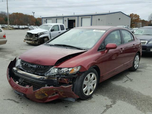 2HGFA1F57AH571130 - 2010 HONDA CIVIC RED photo 2