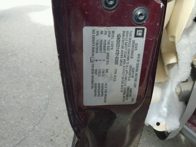 1GNDV23147D142980 - 2007 CHEVROLET UPLANDER L 勃艮第红 照片 10