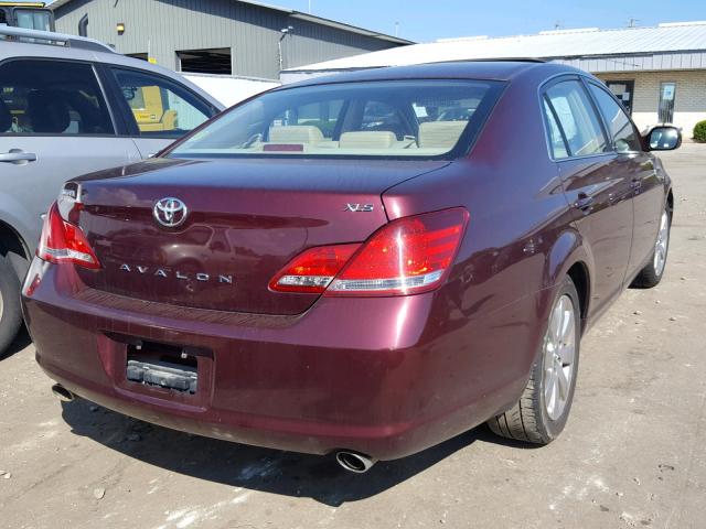 4T1BK36B17U173862 - 2007 TOYOTA AVALON XL BURGUNDY photo 4