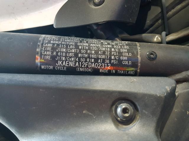 JKAENEA12FDA02312 - 2015 KAWASAKI EN650 A Weiß Foto 10