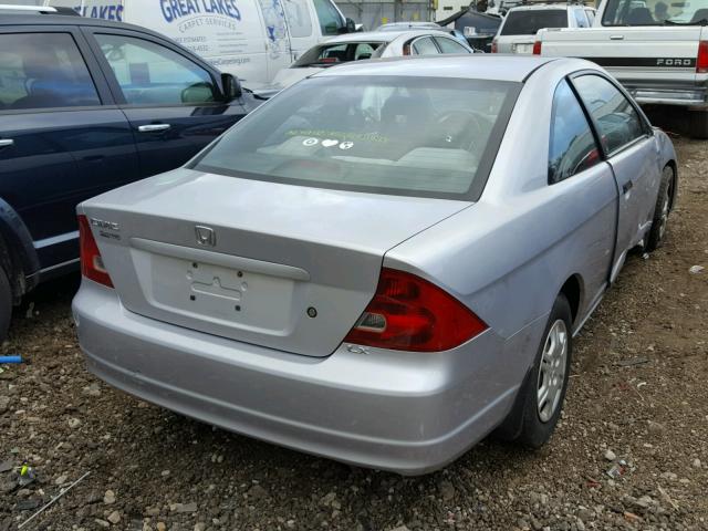 1HGEM22561L105514 - 2001 HONDA CIVIC LX SILVER photo 4