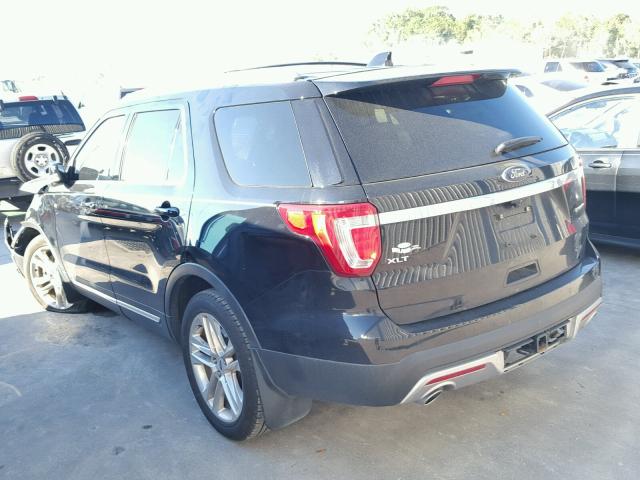 1FM5K7D86GGB92496 - 2016 FORD EXPLORER X BLACK photo 3