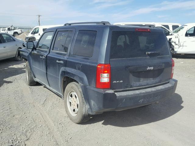 1J8FF28W07D326017 - 2007 JEEP PATRIOT SP BLUE photo 3