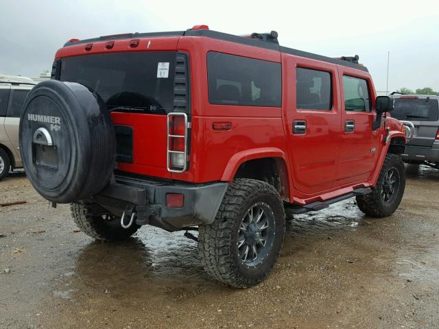 5GRGN23UX7H107173 - 2007 HUMMER H2 RED photo 4