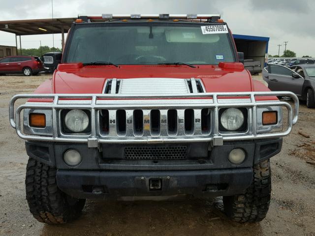 5GRGN23UX7H107173 - 2007 HUMMER H2 RED photo 9