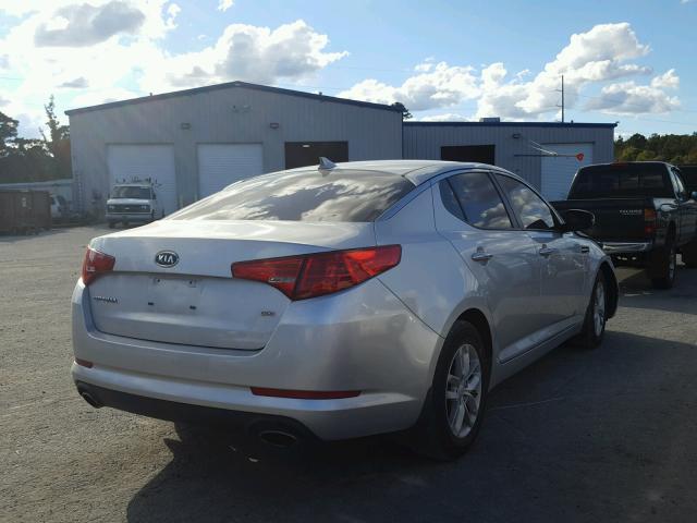 KNAGM4A76D5304901 - 2013 KIA OPTIMA LX SILVER photo 4