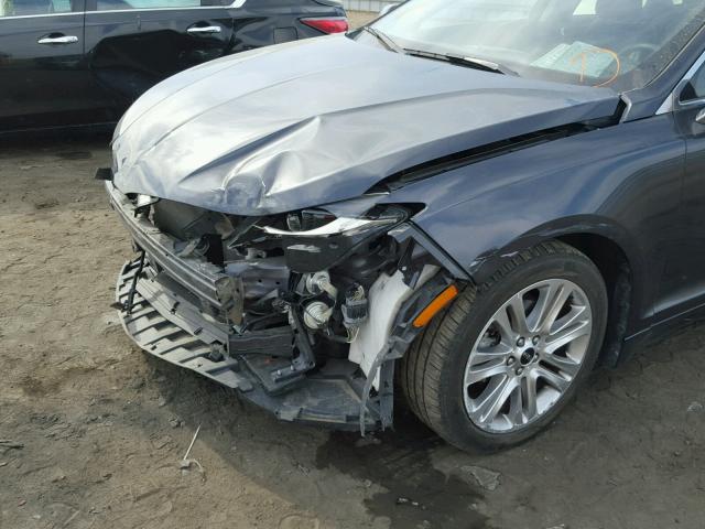 3LN6L2LU8ER833785 - 2014 LINCOLN MKZ HYBRID GRAY photo 9