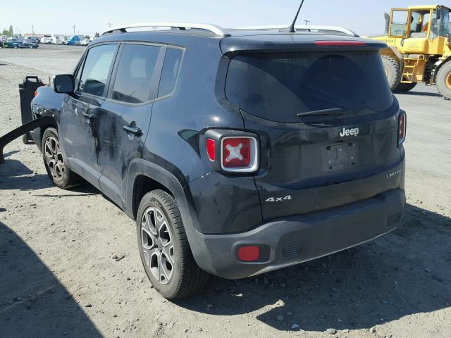 ZACCJBDT8FPB77263 - 2015 JEEP RENEGADE L BLACK photo 3