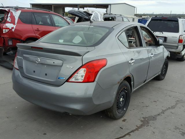 3N1CN7AP6EL819238 - 2014 NISSAN VERSA GRAY photo 4