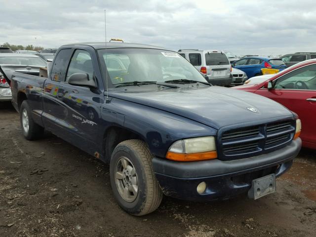 1B7GL22X51S278278 - 2001 DODGE DAKOTA BLUE photo 1