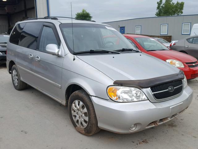 KNDUP131646566383 - 2004 KIA SEDONA EX SILVER photo 1