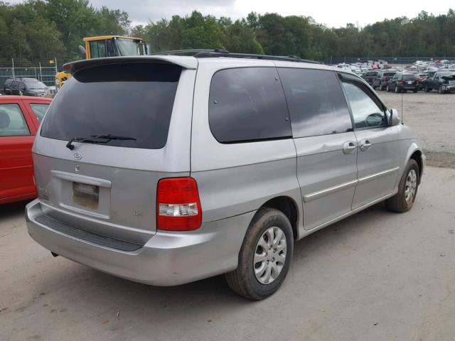 KNDUP131646566383 - 2004 KIA SEDONA EX SILVER photo 4