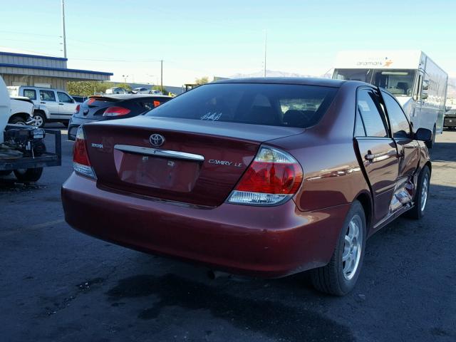 4T1BE32K25U055720 - 2005 TOYOTA CAMRY LE MAROON photo 4