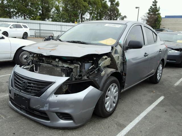 3N1CN7AP7EL821581 - 2014 NISSAN VERSA S GRAY photo 2